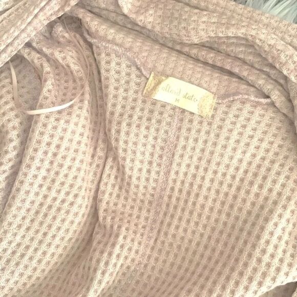 Altar’d State Waffle-knit Soft Cozy Waterfall Open Cardigan Sweater Medium - Picture 5 of 13